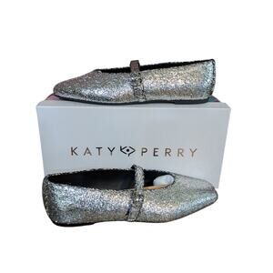 NWB Katy Perry The Evie Silver Mary Jane Flat Size 9